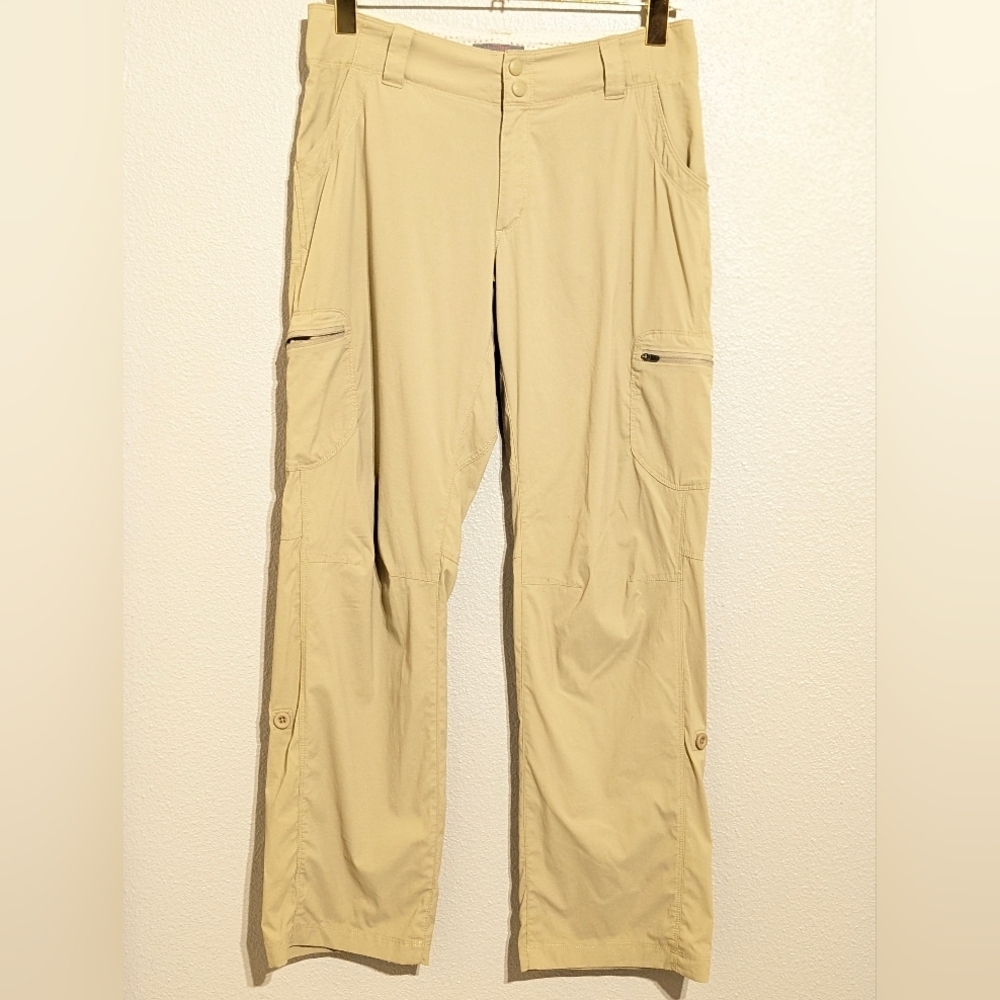 L.L.Bean Vista Hiking Cargo Pants Roll-Up Tabs Womens 6 Khaki